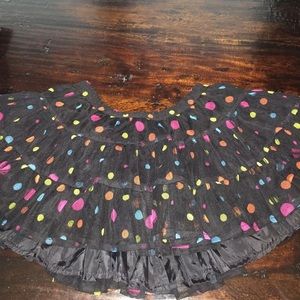 NWOT Circo Girls Black Polka Dot Tulle skirt size 10/12